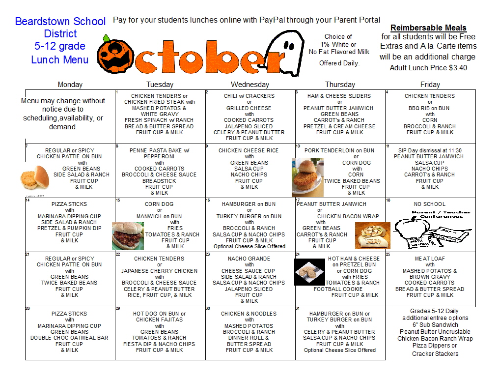 Beardstown CUSD 15 Lunch Menus